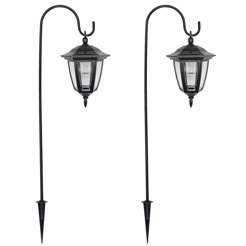 MAGGIFT 34 Inch Hanging Solar Lights Outdoor Waterproof Solar Garden Lights with 2 Shepherd Hooks Landscape Lighting for Lawn Patio Yard Pathway Driveway,2 Pack - Image 1